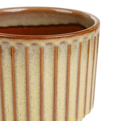 HOMLA Oslonka Na Doniczke Maya Ceramiczna Musztardowa 13,8X13,8X12,8 Cm