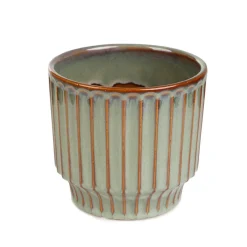 HOMLA Oslonka Na Doniczke Maya Ceramiczna Zielona 13,8X13,8X12,8 Cm