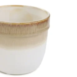 HOMLA Oslonka Na Doniczke Oasis Ceramiczna Bezowa 12X12X10,5 Cm