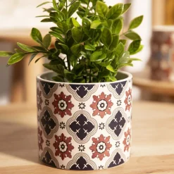 HOMLA Oslonka Na Doniczke Storia We Wzor Azulejo 13X13X11 Cm