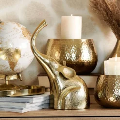 HOMLA Ozdoba Stojaca Girona Slon Zloty 18X8X25 Cm