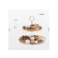 HOMLA Patera Monze Dwupoziomowa Transparentna 21 Cm, 28 Cm