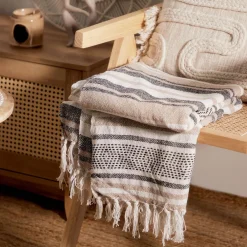 HOMLA Pled Fortuna Ii W Paski Bezowo Czarne 130X170 Cm