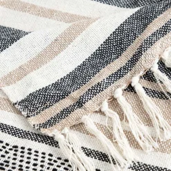 HOMLA Pled Fortuna Ii W Paski Bezowo Czarne 130X170 Cm