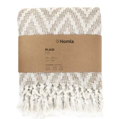 HOMLA Pled Gado W Bezowe Zygzaki Z Fredzlami 130X170 Cm