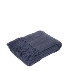 HOMLA Pled Morris Z Fredzlami Granatowy 130X170 Cm