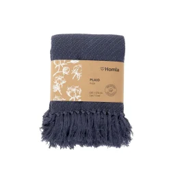 HOMLA Pled Morris Z Fredzlami Granatowy 130X170 Cm