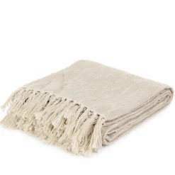 HOMLA Pled Nori Bawelniany Z Bezowym Wzorem 130X170 Cm