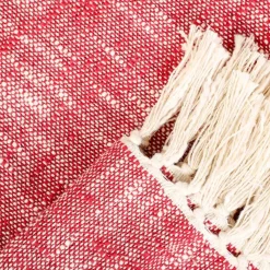 HOMLA Pled Nori Bawelniany Z Fuksjowym Wzorem 130X170 Cm