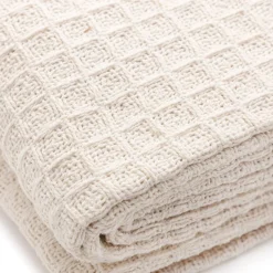 HOMLA Pled Vaffel Z Fredzlami Naturalny 130X170 Cm