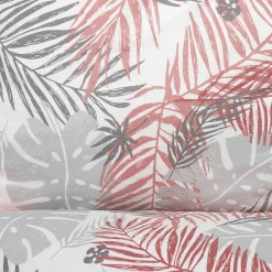 HOMLA Pościel Botanical Z Mikrofibry W Rozowo-Szare Liscie 140X200 Cm + 1*70X80 Cm