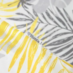 HOMLA Pościel Botanical Z Mikrofibry W Zolto-Szare Liscie 200X220 Cm