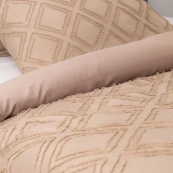 HOMLA Pościel Carre Z Mikrofibry Bezowa 160X200 Cm