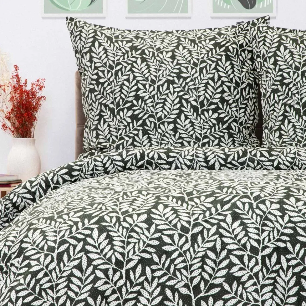 HOMLA Pościel Dessie Z Mikrofibry W Liscie 140X200 Cm + 1*70X80 Cm