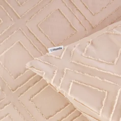 HOMLA Pościel Faimes Z Mikrofibry Bezowa Z Przeszyciami 200X220 Cm