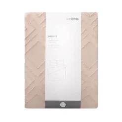 HOMLA Pościel Faimes Z Mikrofibry Bezowa Z Przeszyciami 200X220 Cm