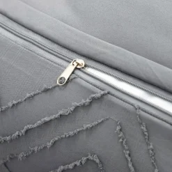 HOMLA Pościel Faimes Z Mikrofibry Szara Z Przeszyciami 200X220 Cm