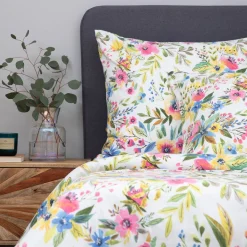 HOMLA Pościel Floral Z Mikrofibry W Kolorowe Kwiatki 140X200 Cm + 1*70X80 Cm