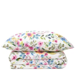 HOMLA Pościel Floral Z Mikrofibry W Kolorowe Kwiatki 140X200 Cm + 1*70X80 Cm