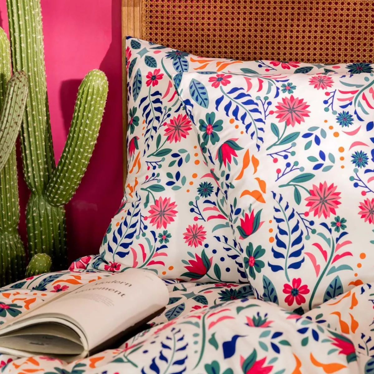 HOMLA Pościel Freesia Z Mikrofibry W Kwiaty 160X200 Cm