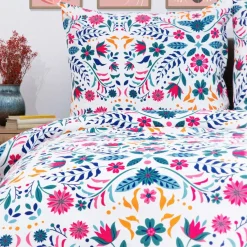 HOMLA Pościel Freesia Z Mikrofibry W Kwiaty 140X200 Cm + 1*70X80 Cm