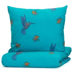 HOMLA Pościel Frida Kahlo Z Mikrofibry Turkusowa W Kolibry 200X220 Cm