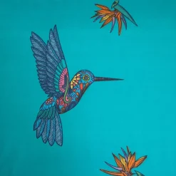 HOMLA Pościel Frida Kahlo Z Mikrofibry Turkusowa W Kolibry 200X220 Cm