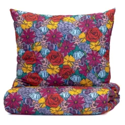 HOMLA Pościel Frida Kahlo Z Mikrofibry W Kwiaty 140X200 Cm + 1*70X80 Cm