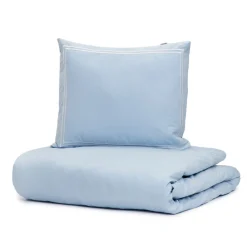 HOMLA Pościel Gabriele Perkalowa Niebieska Z Haftem Premium 200X220 + 2*50X60 Cm