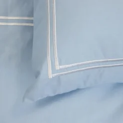 HOMLA Pościel Gabriele Perkalowa Niebieska Z Haftem Premium 200X220 + 2*50X60 Cm