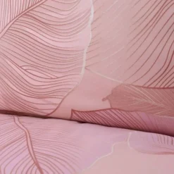 HOMLA Pościel Gallo Z Mikrofibry Rozowa W Liscie 140X200 Cm + 1*70X80 Cm