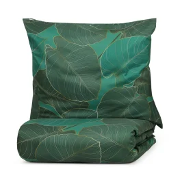 HOMLA Pościel Gallo Z Mikrofibry Zielona W Liscie 160X200 Cm