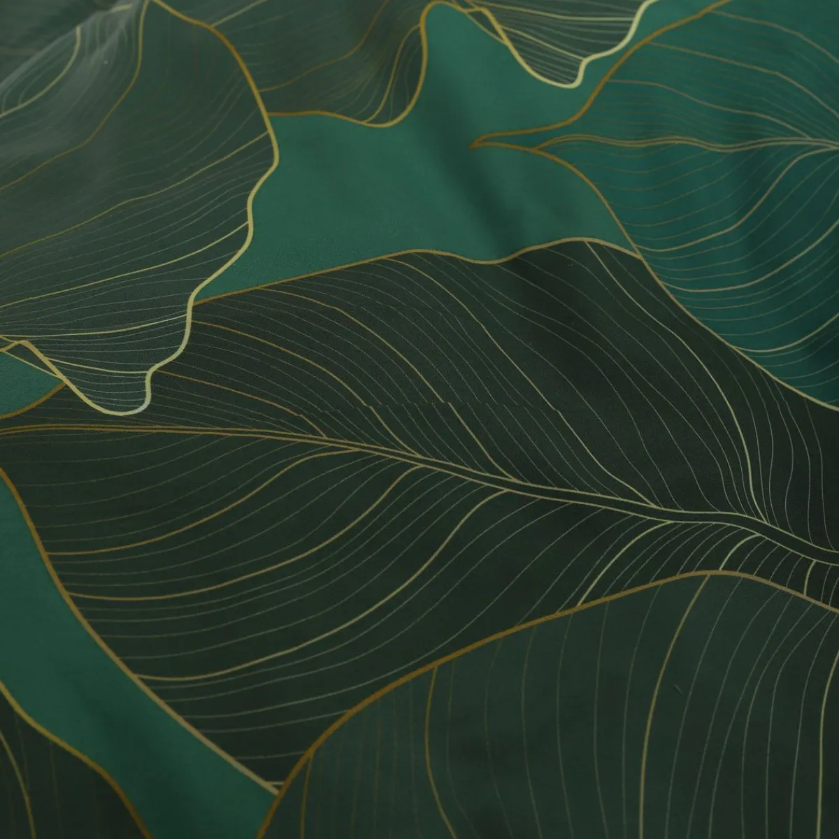 HOMLA Pościel Gallo Z Mikrofibry Zielona W Liscie 160X200 Cm