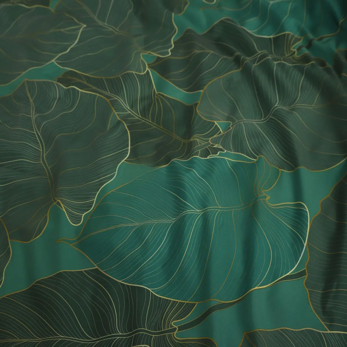 HOMLA Pościel Gallo Z Mikrofibry Zielona W Liscie 160X200 Cm