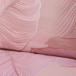 HOMLA Pościel Gallo Z Mikrofibry Rozowa W Liscie 160X200 Cm