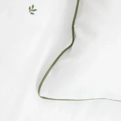 HOMLA Pościel Hadley Bawelniana W Listki Z Zielona Lamowka 200X220 + 2*50X60 Cm