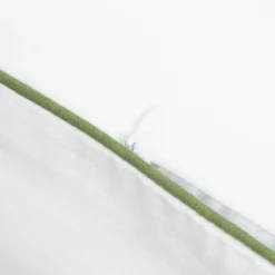 HOMLA Pościel Hadley Bawelniana W Listki Z Zielona Lamowka 200X220 + 2*50X60 Cm