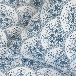 HOMLA Pościel Haven Bawelniana Biala W Granatowy Wzor 160X200 Cm