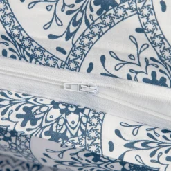 HOMLA Pościel Haven Bawelniana Biala W Granatowy Wzor 160X200 Cm