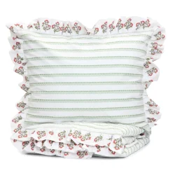 HOMLA Pościel Katina Bawelniana W Zielony Wzor Z Falbanka 160X200 Cm