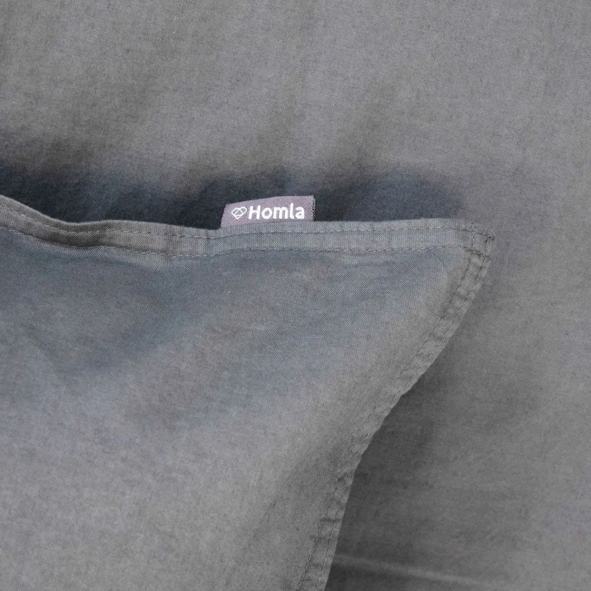 HOMLA Pościel Kinsey Bawelniana Grafitowa Z Denimowym Szwem 200X220 + 2*50X60 Cm