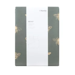 HOMLA Pościel Luro Z Mikrofibry Oliwkowa W Owady 200X220 Cm