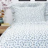 HOMLA Pościel Melanie Bawelniana Z Falbanka W Niebieskie Kwiaty 160X200 Cm