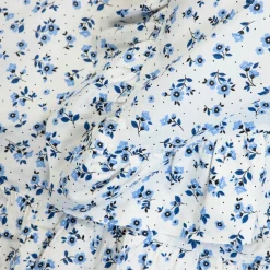 HOMLA Pościel Melanie Bawelniana Z Falbanka W Niebieskie Kwiaty 160X200 Cm