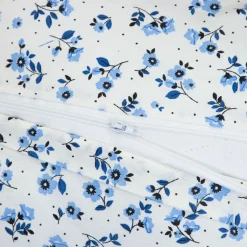 HOMLA Pościel Melanie Bawelniana Z Falbanka W Niebieskie Kwiaty 160X200 Cm