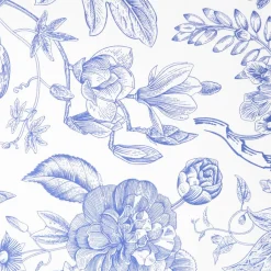 HOMLA Pościel Miriel Bawelniana W Kwiaty Z Niebieska Lamowka 200X220 + 2*50X60 Cm