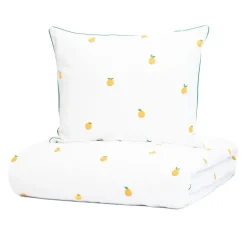 HOMLA Pościel Orangie Bawelniana W Pomarancze Z Zielona Lamowka 200X220 + 2*50X60 Cm'