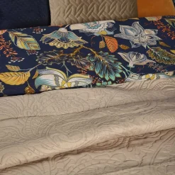 HOMLA Pościel Otamo Z Mikrofibry W Liscie I Kwiaty 200X220 Cm