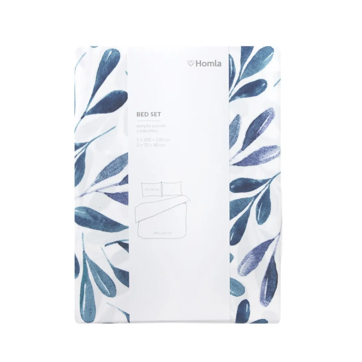 HOMLA Pościel Rinta Z Mikrofibry W Listki 200X220 Cm