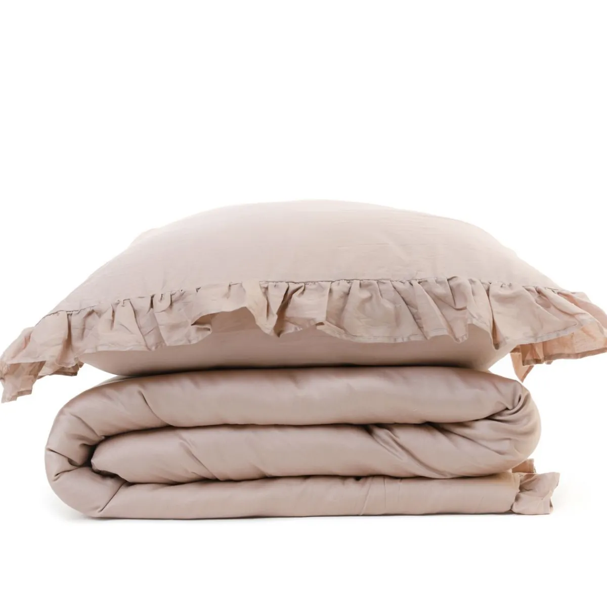 HOMLA Pościel Selin Satynowa Bezowa 160X200 Cm